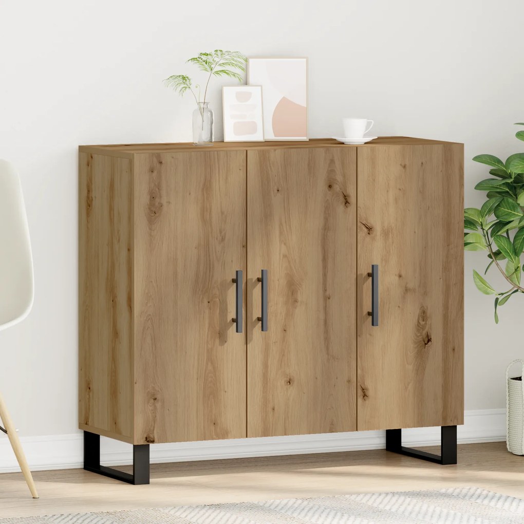 vidaXL Μπουφές με 3 Πόρτες από Καρυδιά 90x34x80 εκ. Επεξεργασμένο Ξύλο