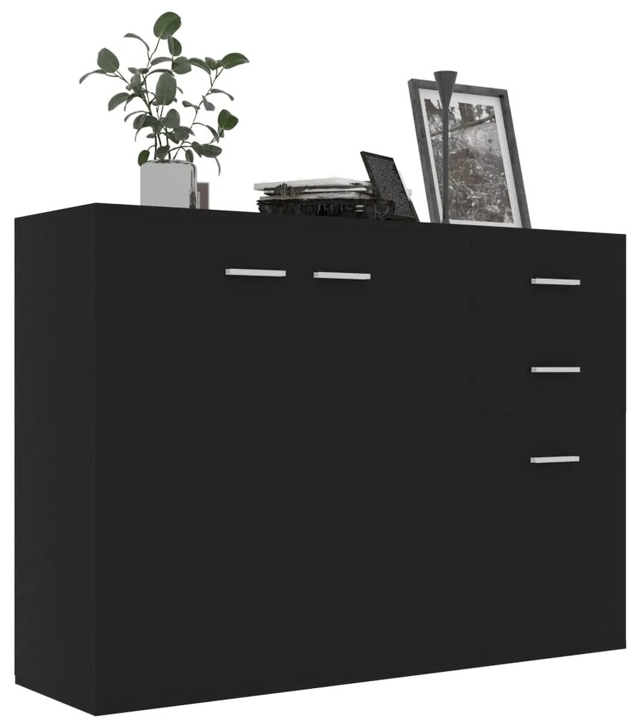 vidaXL Μπουφές Μαύρος 105 x 30 x 75 εκ. από Μοριοσανίδα