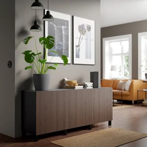 BESTÅ σύνθεση αποθήκευσης με πόρτες, 180x42x74 cm 994.217.37