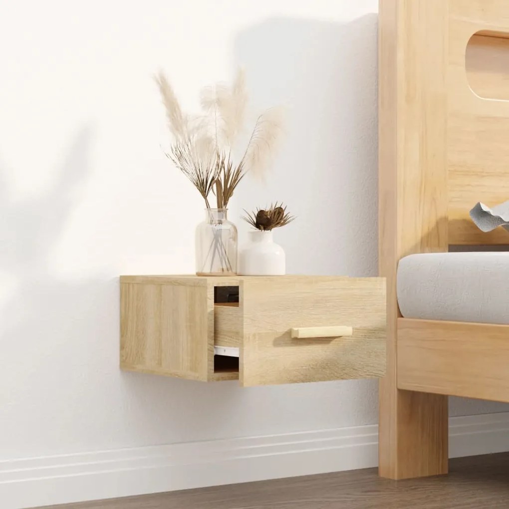 vidaXL Κομοδίνα Επιτοίχια Sonoma Δρυς 35 x 35 x 20 εκ.