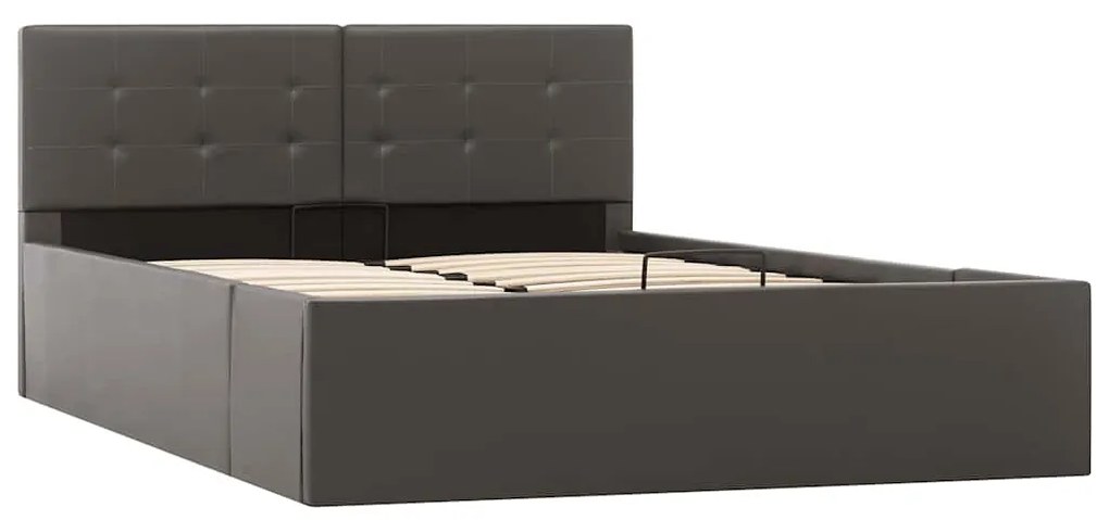 vidaXL Πλαίσιο Κρεβατιού με Αποθηκ. Χώρο Γκρι 120x200 εκ. Συνθ. Δέρμα