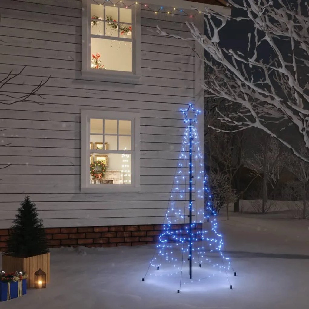 vidaXL Χριστουγεννιάτικο Δέντρο Με Ακίδα 200 LED Μπλε 180 εκ.