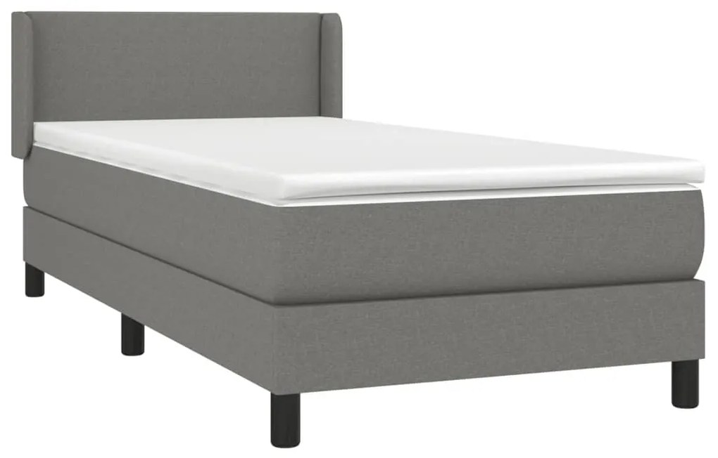 ΚΡΕΒΑΤΙ BOXSPRING ΜΕ ΣΤΡΩΜΑ ΣΚΟΥΡΟ ΓΚΡΙ 90X200 ΕΚ. ΥΦΑΣΜΑΤΙΝΟ 3129522