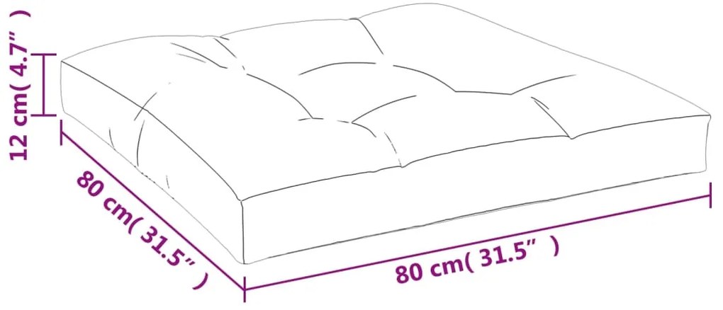 Μαξιλάρι Παλέτας με Σχέδιο Φύλλων 80 x 80 x 12 εκ. Υφασμάτινο - Πράσινο