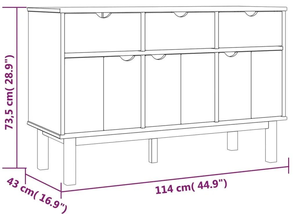 ΜΠΟΥΦΕΣ 114 X 43 X 73,5 ΕΚ. ΑΠΟ ΜΑΣΙΦ ΞΥΛΟ ΠΕΥΚΟΥ 351297