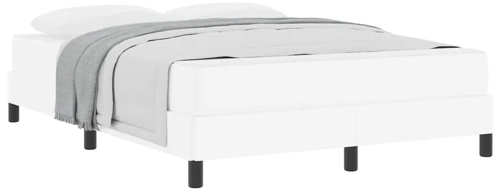 vidaXL Κρεβάτι Άλλο Καθαρό Λευκό 140 x 190 cm Τεχνητό δέρμα