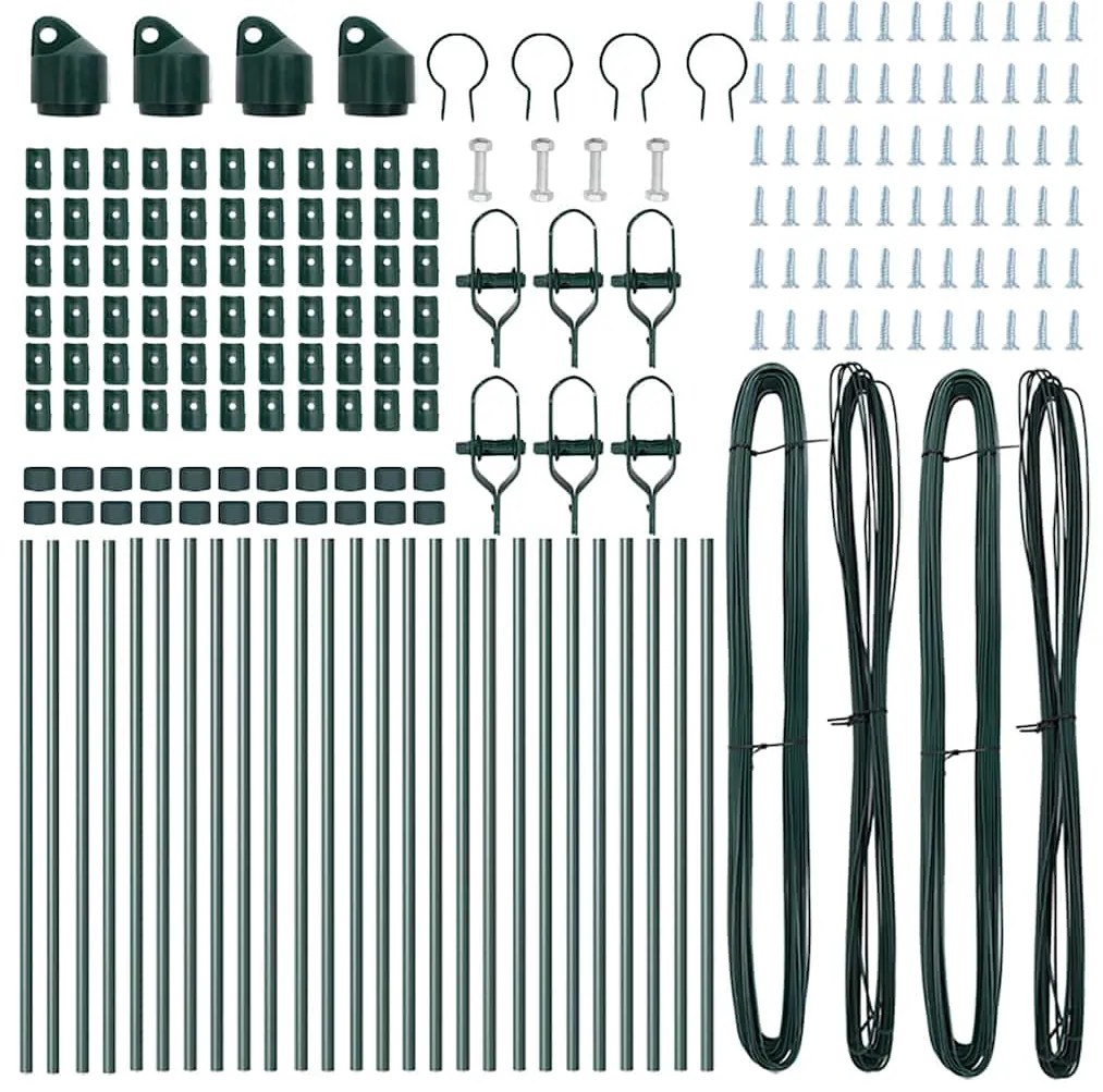 vidaXL Στύλος Περιφράξεων 26 pcs Πράσινο 3.2 x 3.2 x 80 εκ Ατσάλι