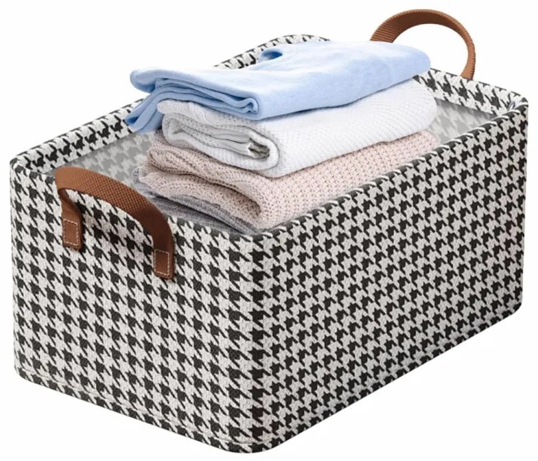 Καλάθι αποθήκευσης CADDY 2514, 47x28x20 cm, Πτυσσόμενο, Μαύρο/Λευκό