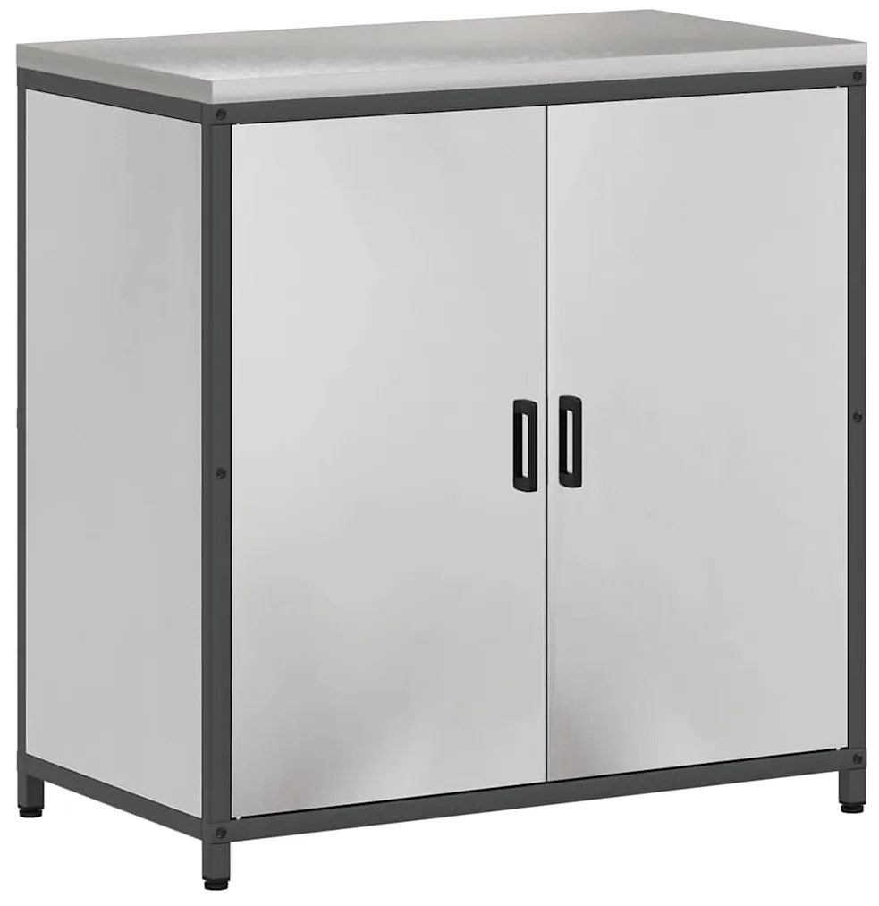 vidaXL Σετ Αποθήκευσης Κουζίνας με ράφι 3 pcs Ασημί Ανοξείδωτο ατσάλι