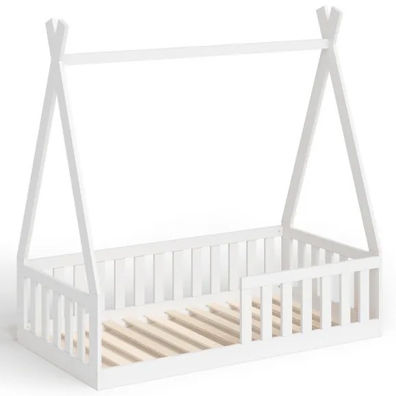 Κρεβάτι  Montessori Tipi με κάγκελα White  70x140cm  BC50044  BabyCute (Δώρο το Στρώμα)