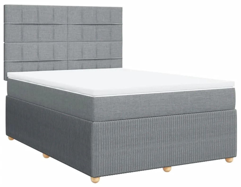 ΚΡΕΒΑΤΙ BOXSPRING ΜΕ ΣΤΡΩΜΑ ΑΝΟΙΧΤΟ ΓΚΡΙ 140X200 ΕΚ. ΥΦΑΣΜΑΤΙΝΟ 3292079