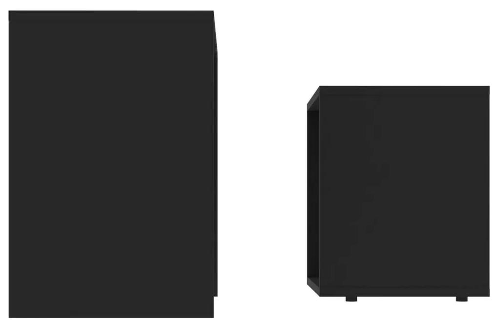 Σετ Τραπεζάκια Σαλονιού Μαύρα 48 x 30 x 45 εκ. από Μοριοσανίδα - Μαύρο