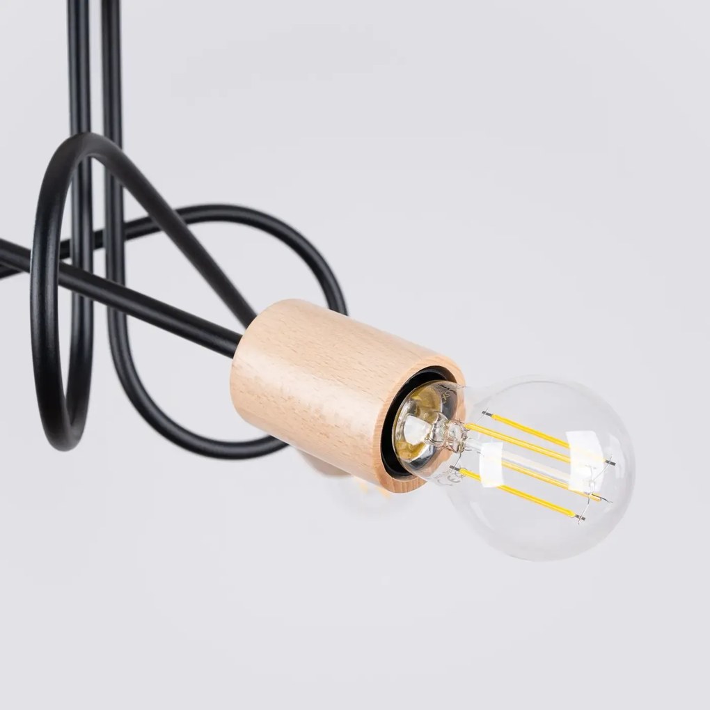 Φωτιστικό οροφής EMBER 3 /χάλυβας/ξύλο/3xmax 15W LED