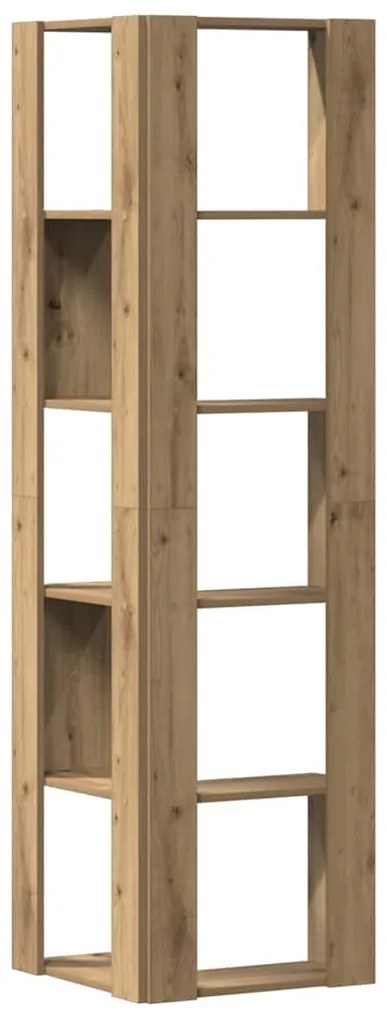 vidaXL Βιβλιοθήκη Γωνιακή 5 Επ. Αρτισιανή Δρυς 50x50x179 εκ Επεξ. Ξύλο
