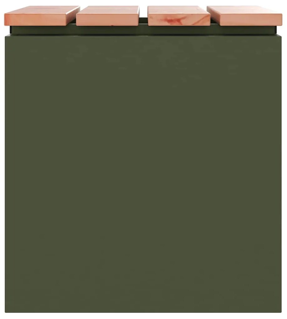 vidaXL Παγκάκι κήπου Λαδί 40 x 40 x 43 cm Ατσάλι