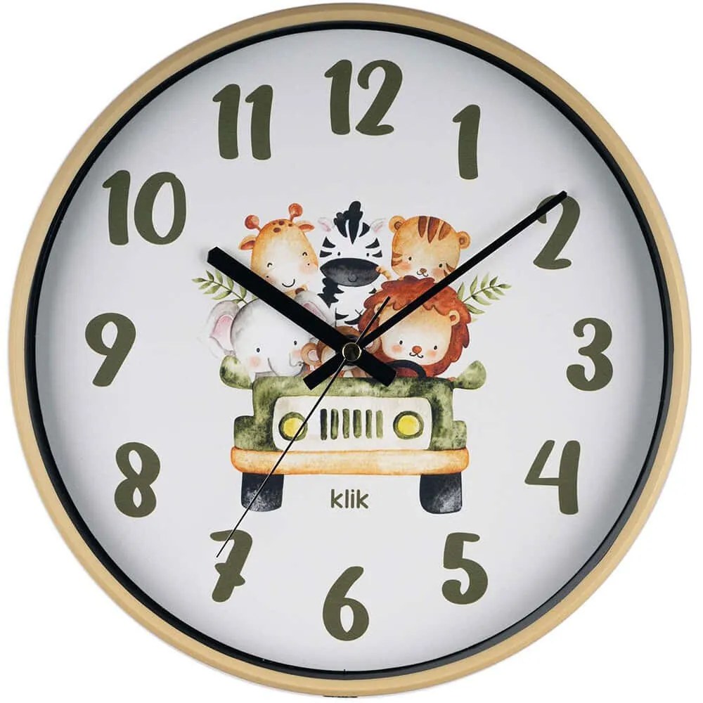 Ρολόι Τοίχου Παιδικό Safari 705RGL1158 30,5cm Multi Wallity Πλαστικό, Γυαλί