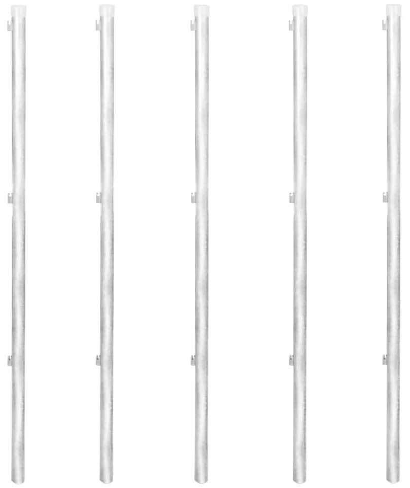 vidaXL Συρματόπλεγμα 15 x 1,5 μ. Γαλβανισμένο Ατσάλι + Στύλοι/Βάσεις