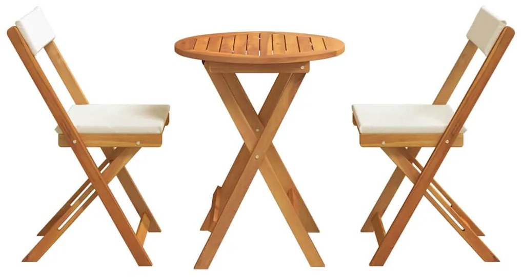 vidaXL Σέτ φαγητού για κήπο 3 pcs Φυσικό Λάδι Στερεό Ξύλο Ακακίας