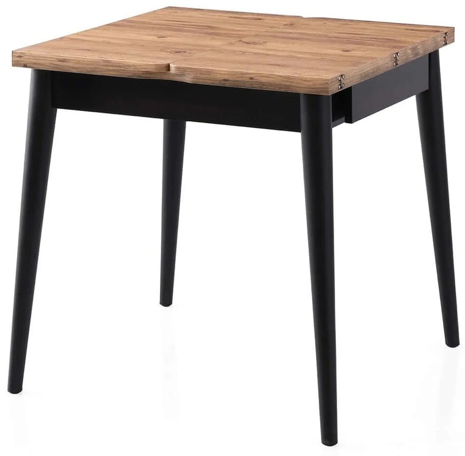 Τραπέζι Επεκτεινόμενο Totem 974NMB2224 80/160x80x75cm Pine-Black Particle Board, Metal