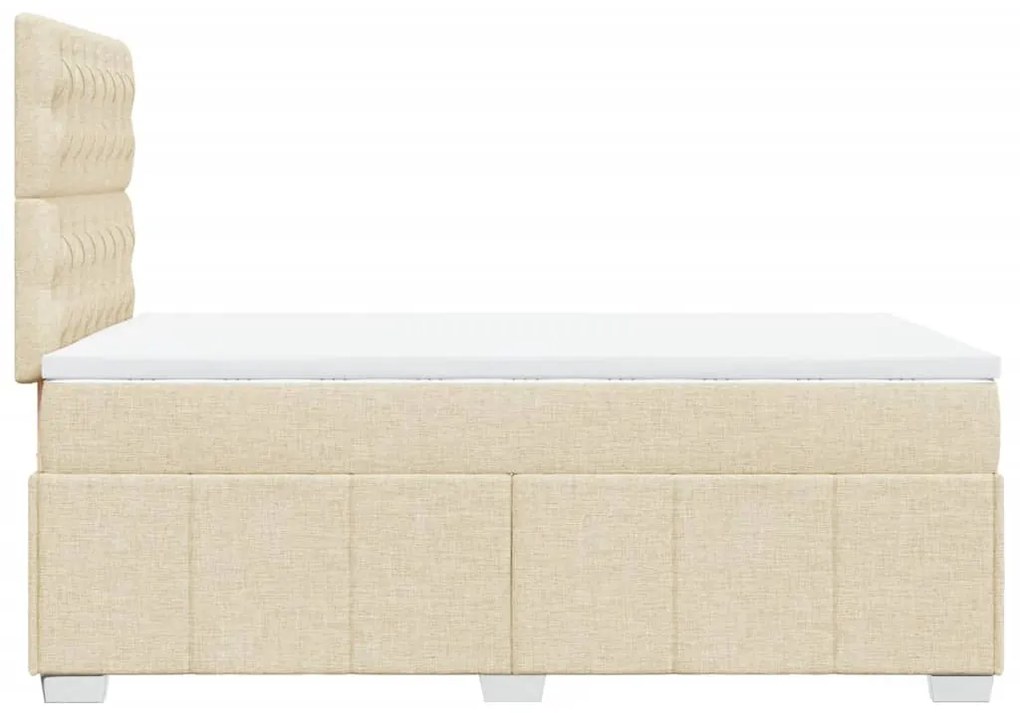 vidaXL Κρεβάτι Boxspring με Στρώμα Κρεμ 120x190 εκ. Υφασμάτινο