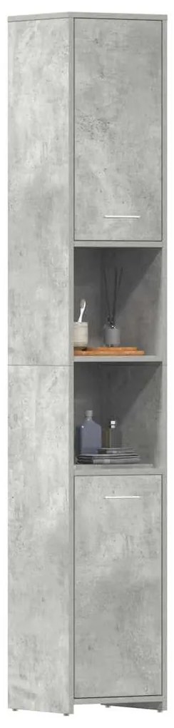 vidaXL Στήλη Μπάνιου Γκρι Σκυροδέματος 30x30x183,5 εκ. Επεξεργ. Ξύλο
