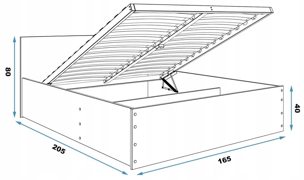 Κρεβάτι  Μπαούλο Panamax  White με Στρώμα  160×200cm