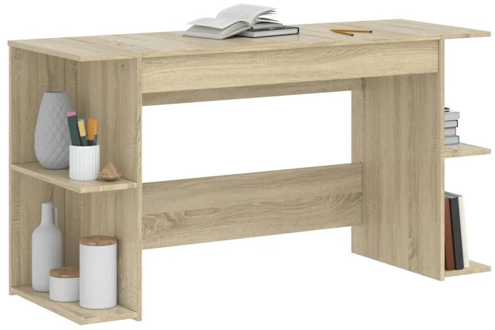 vidaXL Γραφείο Sonoma Δρυς 140 x 50 x 75 εκ. από Επεξεργασμένο Ξύλο