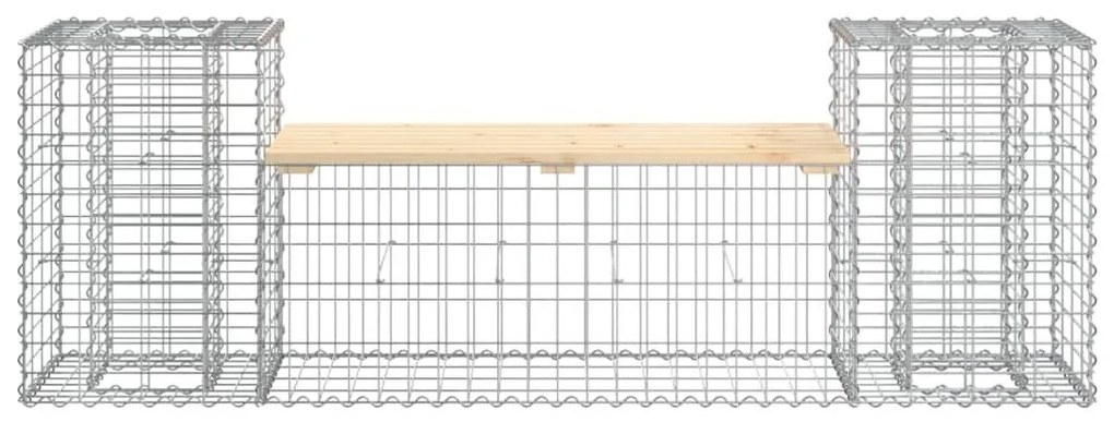 Παγκάκι Κήπου Συρματοκιβώτιο 184x41x60,5 εκ. Μασίφ Ξύλο Πεύκου - Καφέ