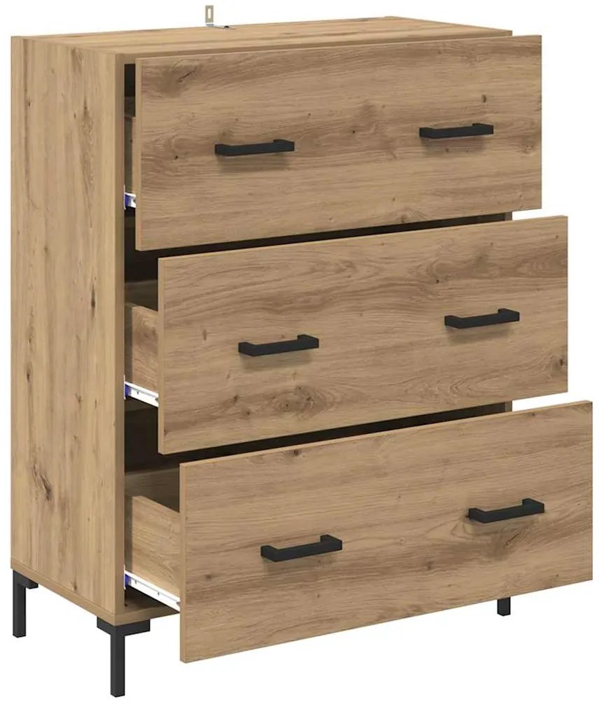 vidaXL Πλαϊνό γραφείο με συρτάρι Artisan Oak 69,5 x 34 x 90 εκ.