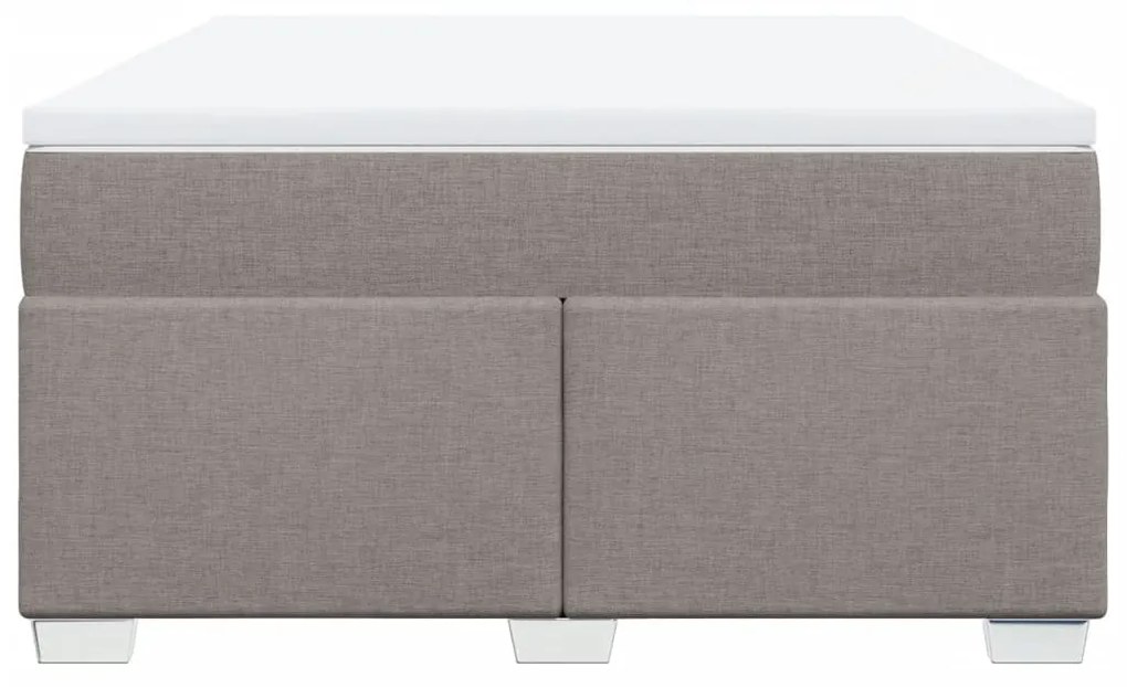 vidaXL Κρεβάτι Boxspring με Στρώμα Taupe 140x190 εκ. Υφασμάτινο