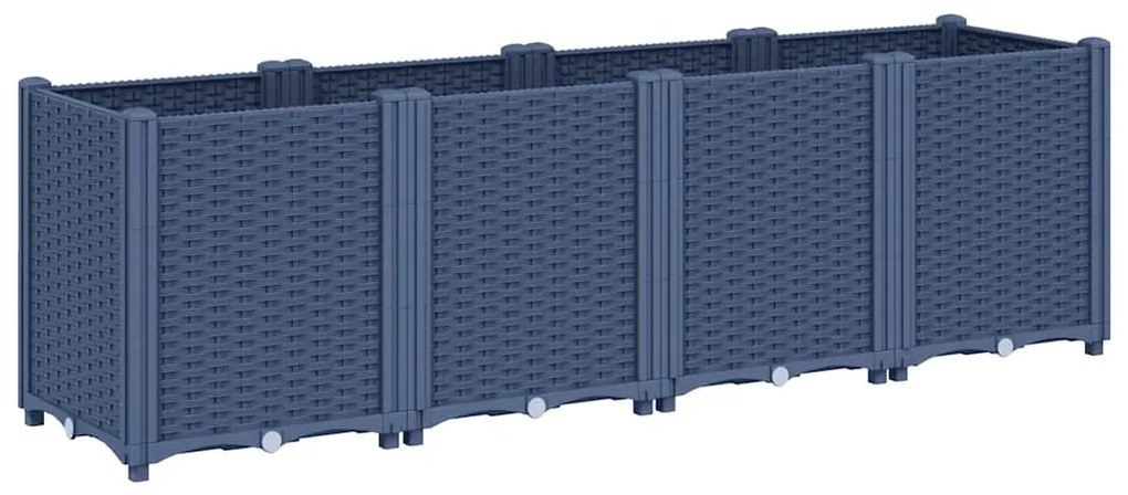 vidaXL Ζαρντινιέρα Κήπου Μπλε Γκρι 160x40x53 εκ. Πολυπροπυλένιο
