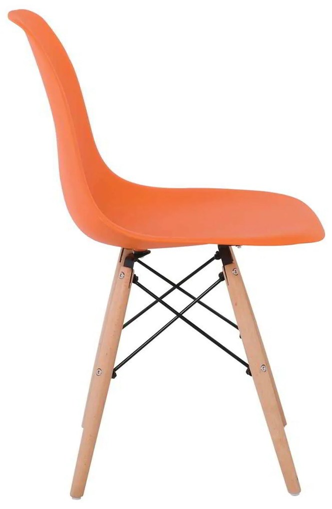Καρέκλα ART Wood PP Πορτοκαλί 46x52x82cm (Σετ 4 ΤΕΜ)