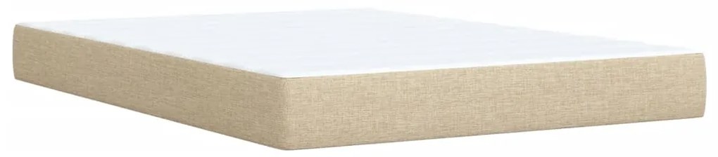 Κρεβάτι Boxspring με Στρώμα Κρεμ 140x190 εκ. Υφασμάτινο - Κρεμ