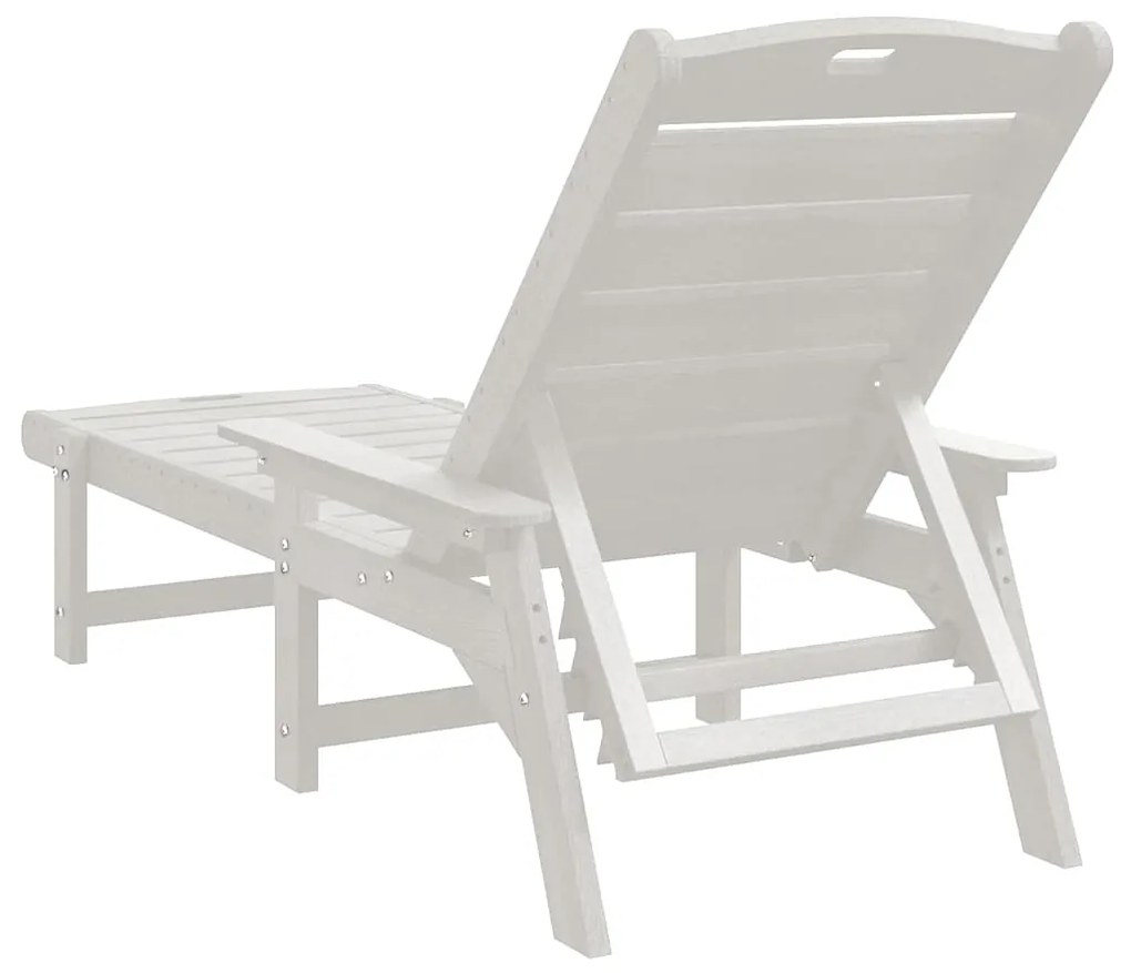 vidaXL Ξαπλώστρες 2 τμχ, Λευκές, 162x53x98.5 εκ., HDPE