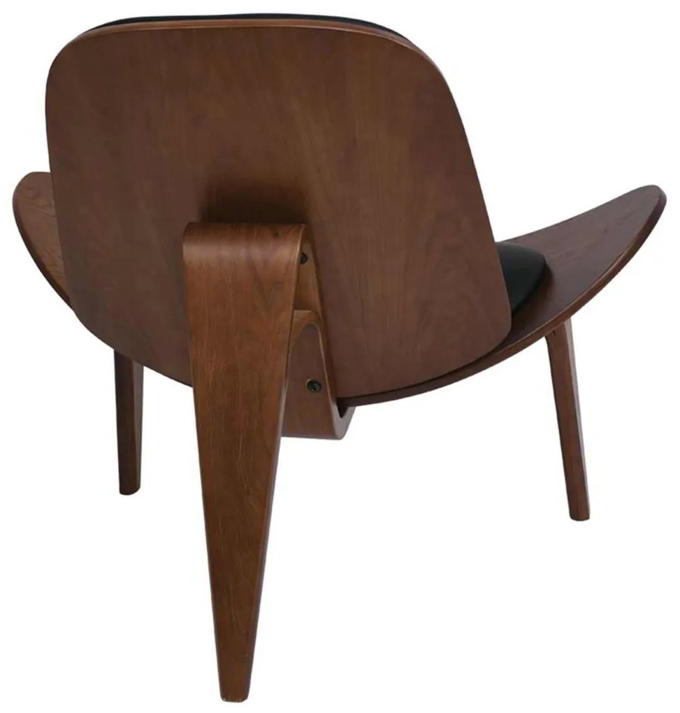 Πολυθρόνα TAYLOR Καρυδί/Pu Μαύρο 90x76x75cm