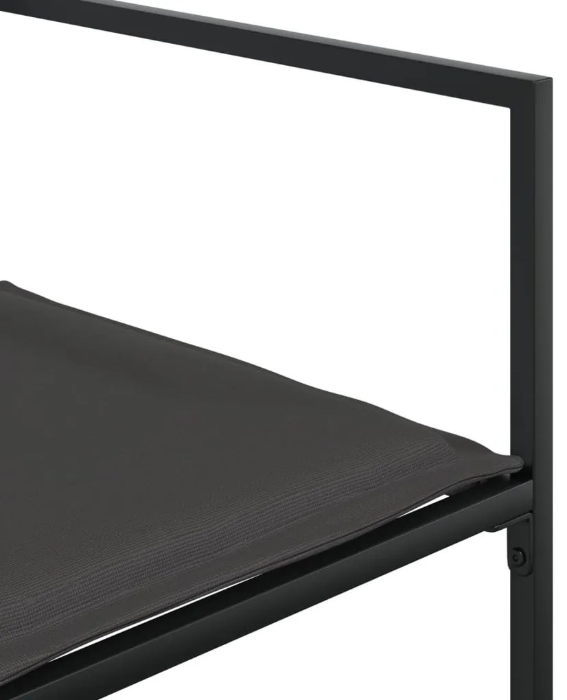 vidaXL Σετ Τραπεζαρίας Κήπου 9 τεμ. Μαύρο από Textilene με Μαξιλάρια