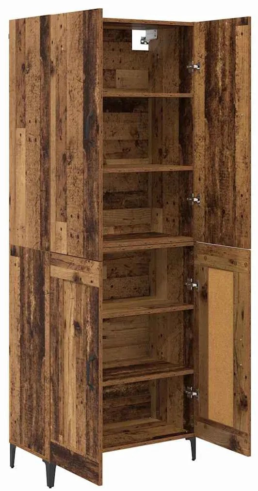 vidaXL Highboard Παλιό Ξύλο 69,5 x 34 x 180 εκ. Επεξεργασμένο ξύλο