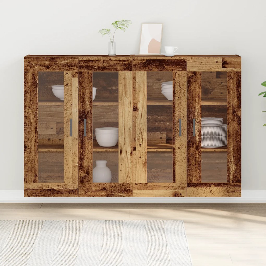 vidaXL Ντουλάπες Τοίχου 2 τμχ από Παλιό Ξύλο 69,5 x 34 x 90 εκ
