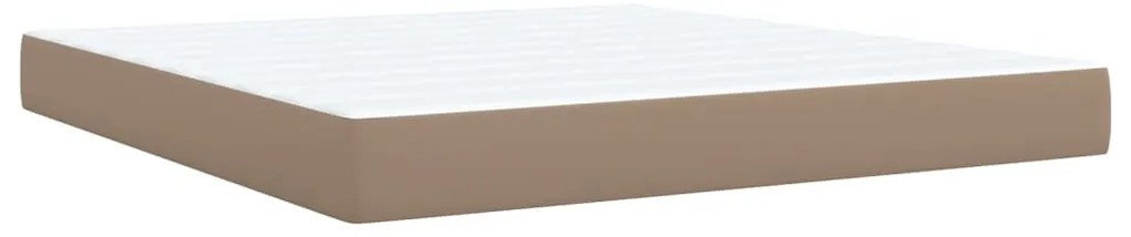 vidaXL Κρεβάτι Boxspring με Στρώμα Καπουτσίνο 180x200 εκ. Συνθ. Δέρμα