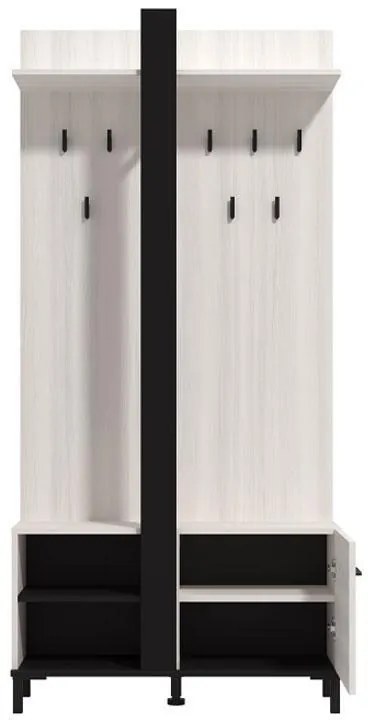 Έπιπλο Χολ Capitello Surfside - Μαύρο - Μαύρο Μάτ 90x33x191 εκ. 90x33x191 εκ.