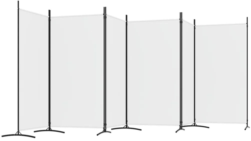 vidaXL Διαχωριστικό Δωματίου με 6 Πάνελ Λευκό 520 x 180 εκ. από Ύφασμα