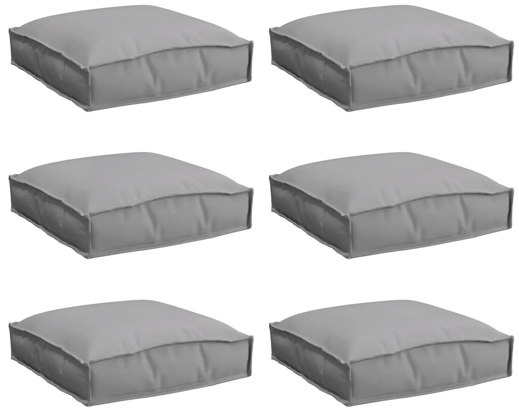 vidaXL Μαξιλάρι παλέτας για κάθισμα 6 pcs Γκρι 40 x 40 x 8 εκ.