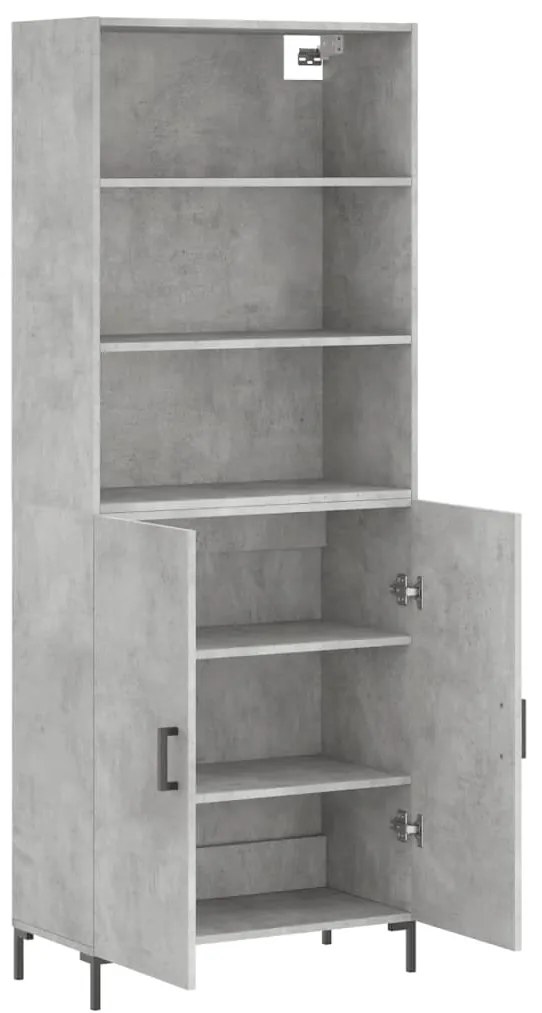 vidaXL Ντουλάπι Γκρι Σκυροδέματος 69,5x34x180 εκ. Επεξεργασμένο Ξύλο