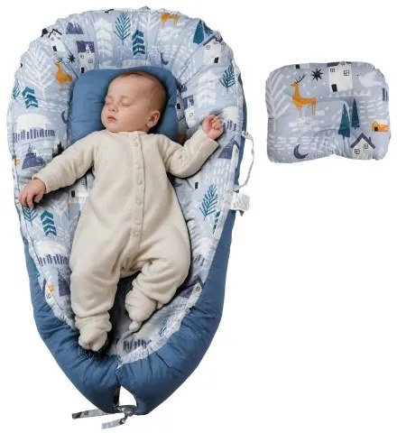 VEVOR Baby Lounger 100% Cotton Newborn Nest Sleeper with Headrest and 2 Covers