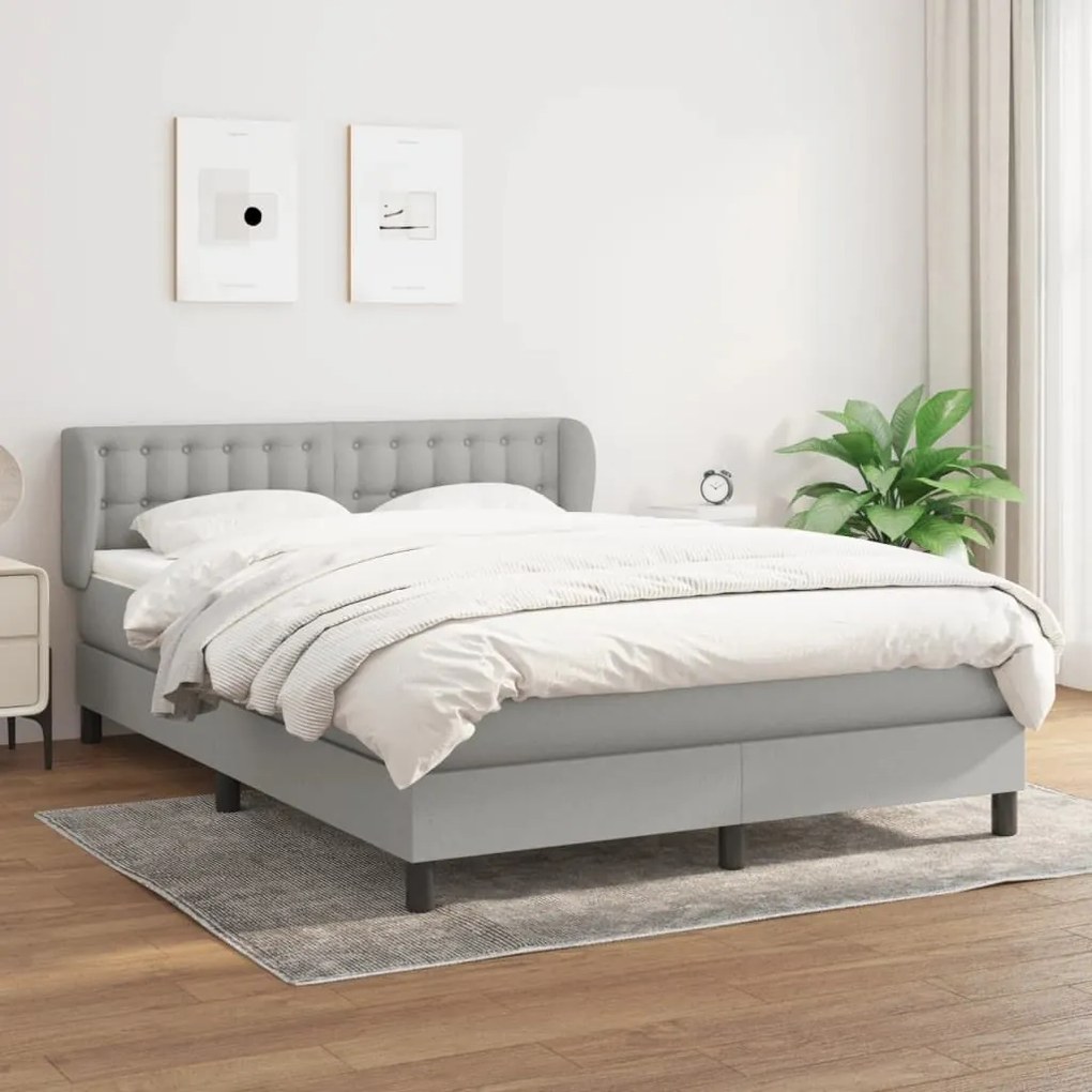 ΚΡΕΒΑΤΙ BOXSPRING ΜΕ ΣΤΡΩΜΑ ΑΝΟΙΧΤΟ ΓΚΡΙ 140X200 ΕΚ. ΥΦΑΣΜΑΤΙΝΟ 3126565