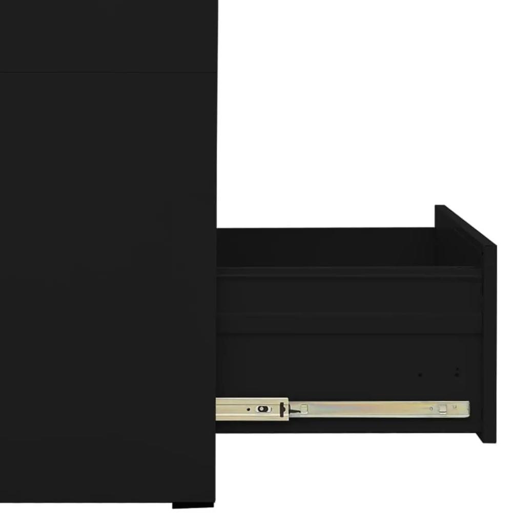 Αρχειοθήκη Μαύρη 46 x 62 x 102,5 εκ. από Ατσάλι - Μαύρο