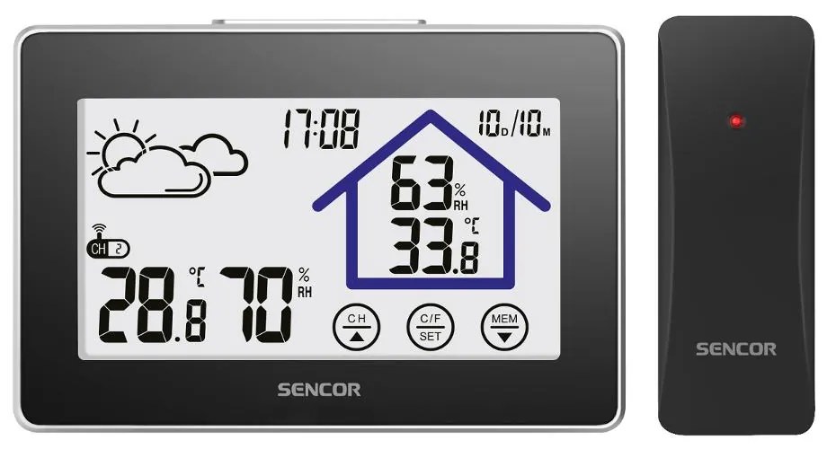 Μετεωρολογικός Σταθμός -  Ρολόϊ - Ξυπνητήρι Sencor SWS 2999 με Ασύρματο Αισθητήρα και LCD Οθόνη Αφής
