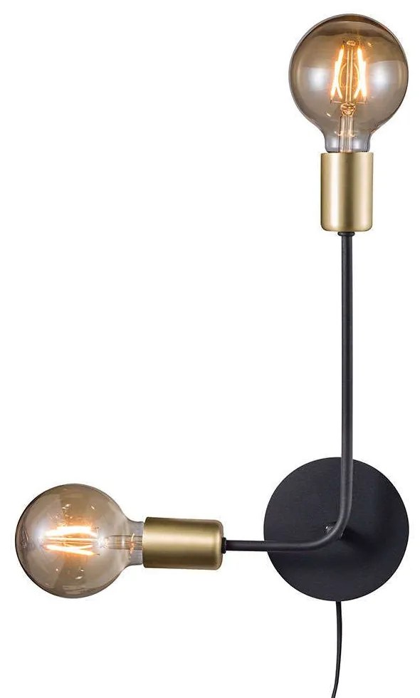 Φωτιστικό Τοίχου Josefine 48941003 31x44,5cm 2xE27 28W Black-Gold Nordlux Metal