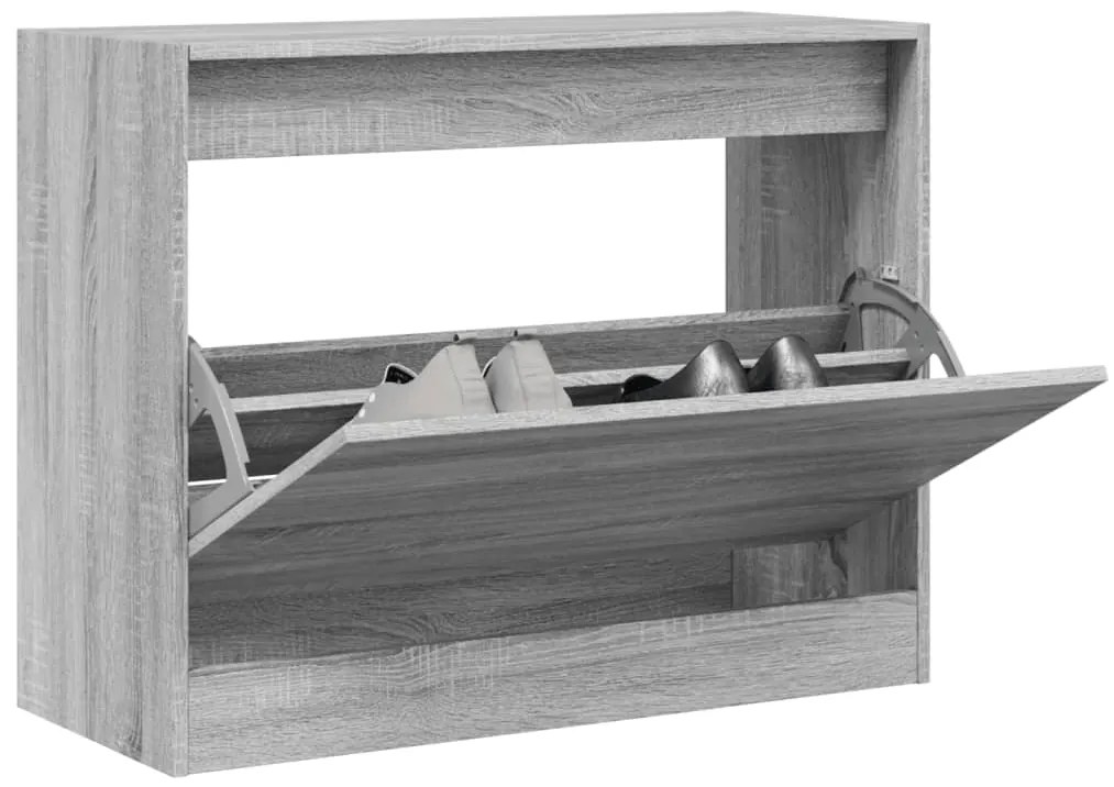 vidaXL Παπουτσοθήκη Γκρι Sonoma 80x34x63 εκ. από Επεξεργ. Ξύλο