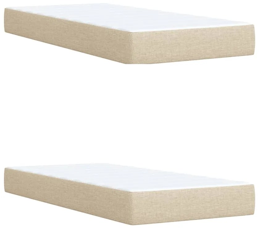 vidaXL Κρεβάτι Boxspring με Στρώμα Κρεμ 200x200 εκ. Υφασμάτινο